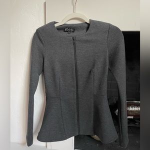 TopShop Dark Grey Mermaid Jacket W/ Shoulder Pads